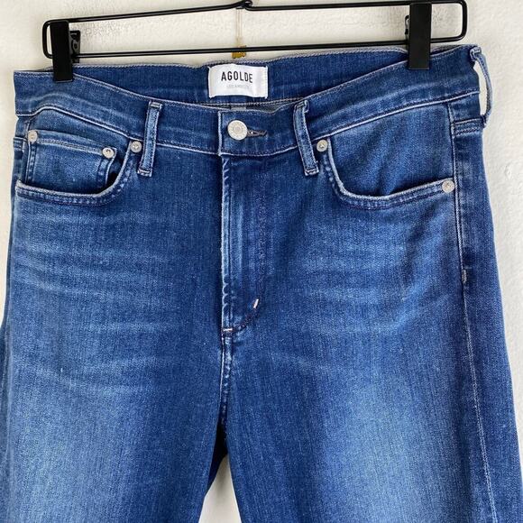 AGOLDE Sophie Crop Jeans Size 30 Claremont Blue Stretch Denim - Picture 11 of 15